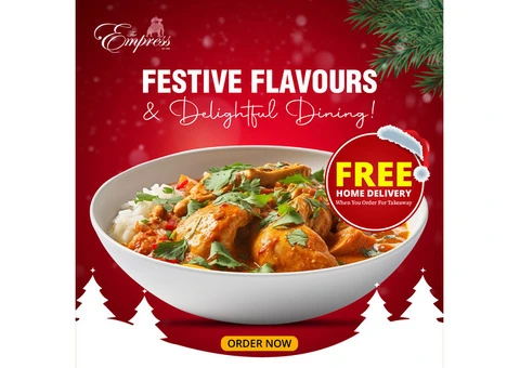 Get free home delivery when you order takeaway.