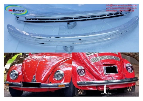 Volkswagen Beetle bumpers 1975 and onwards by stainless steel  new - 3/4