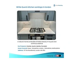 White Quartz kitchen worktops in london